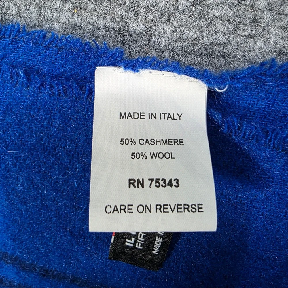 IL MORO FIRENZE Scarf Blue Plaid Cashmere Wool Blend‎ Made in Italy Luxury Soft